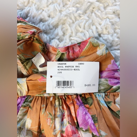 NWT Zimmermann Pattie Floral Cotton Midi Skirt In Orange - Picture 5 of 5